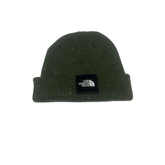 The North Face Olive Speckled Green Beanie Patch Logo Cozy - Picture 1 of 5